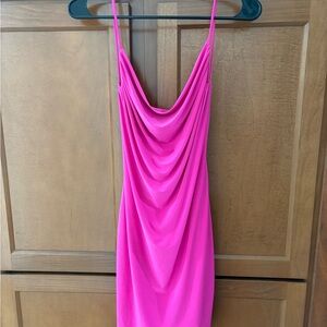 Vibrant Pink Draped Dress